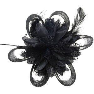 Women Dance Wedding Tea Party Hats Flower Feather Fascinator Brooch Pin Accessor